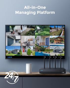 Reolink 12-kanalers Wi-Fi 6 NVR med 2TB harddisk, 4x RJ-45 uten PoE (NVS12W)