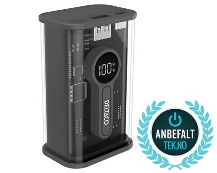 Deltaco Powerbank Transparent 10000 mAh