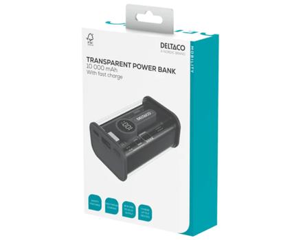 Deltaco Powerbank Transparent 10000 mAh (PB-C1010)
