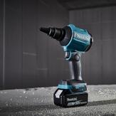 Makita DAS180Z blåsepistol - uten batteri LXT 18V - 0-200m/s, 0-18kPa, 0-1.1m³/ min - støvblåser blåseverktøy blower (DAS180Z)