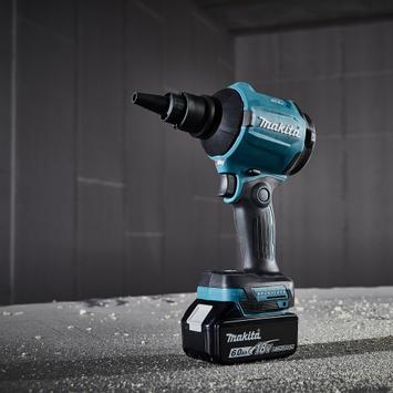 Makita DAS180Z blåsepistol - uten batteri LXT 18V - 0-200m/s, 0-18kPa, 0-1.1m³/ min - støvblåser blåseverktøy blower (DAS180Z)
