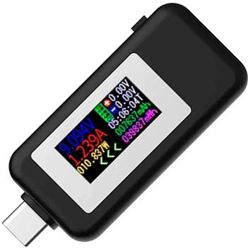 Multimeter USB-C-tester - lettlest LCD-display 4-30V DC, 0-5.1A (KWS-1902C)