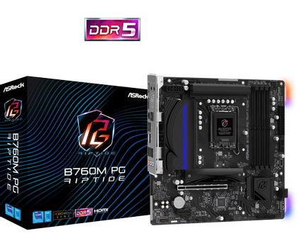 ASRock B760M PG Riptide mATX 4x DDR5, 2x M.2, 2x USB3.1 Type-C, 2.5GbE LAN (90-MXBL60-A0UAYZ)