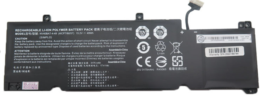 Multicom BAT POLYMER 15.4V/ 4760MAH/ 73WH 4S1P SIMPLO HIGH POWER (6-87-V35WS-71A01)