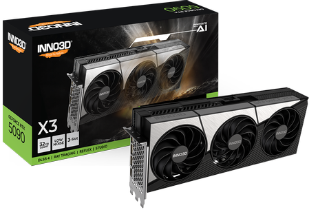 INNO3D GeForce RTX 5090 32GB X3, 3x DisplayPort 2.1b, 1x HDMI 2.1b, 1000W (N50903-32D7-17593928)