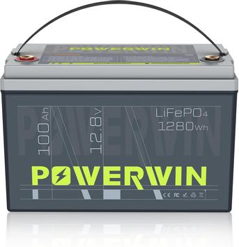 Powerwin BT100 12.8V 100Ah LiFePO4 litiumbatteri for båt, hytte, campingvogn og bobil (forbruk) (POWERWIN-BT100)