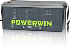 Powerwin BT200 12.8V 200Ah LiFePO4 litiumbatteri (med blåtann) for båt, hytte, campingvogn og bobil (forbruk)