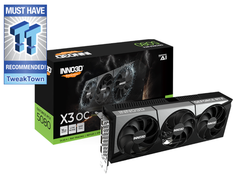 INNO3D GeForce RTX 5080 16GB X3 OC, 3x DisplayPort 2.1b, 1x HDMI 2.1b, 850W (N50803-16D7X-17603930)