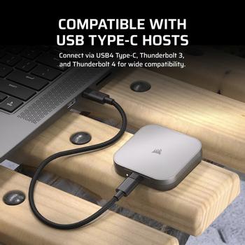 Corsair EX400U 4TB USB4 External SSD, MagSafe-kompatibel (CSSD-EX400U4TB)