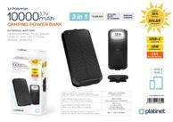 Platinet Solar Powerbank 10000mAh 15W PD med 5W trådløs lading, 1x USB-C, 2x USB-A (PMPB10SPW15)