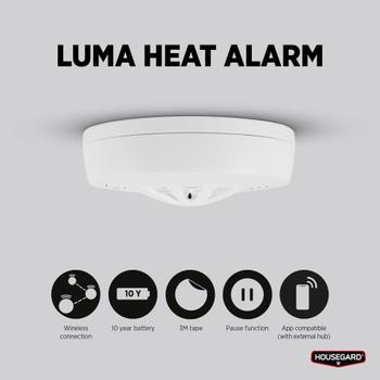 Housegard Luma trådløs varmealarm HA450 inkludert 10-års batteri (604033)