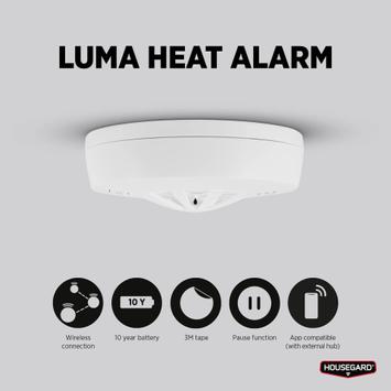 Housegard Luma trådløs varmealarm HA450 inkludert 10-års batteri (604033)