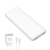 Platinet Powerbank 10000mAh + 20W vegglader hvit - 1x USB-C, 2x USB-A (PMPB10SETW)