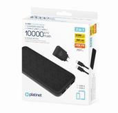 Platinet Powerbank 10000mAh + 20W vegglader svart - 1x USB-C, 2x USB-A (PMPB10SETB)