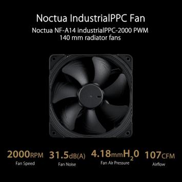 ASUS ProArt LC 420 AiO Water Cooler with 3x140mm Noctua NF-A14 industrialPPC-2000 Radiator Fans - støtter bl.a LGA1700, LGA1851 og AM5/AM4 (90RC00N0-M0UAY0)