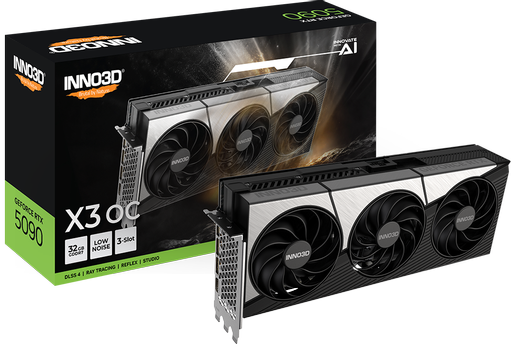INNO3D GeForce RTX 5090 32GB X3 OC, 3x DisplayPort 2.1b, 1x HDMI 2.1b, 1000W (N50903-32D7X-17593928)