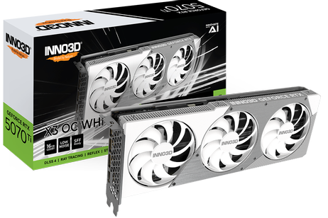 INNO3D GeForce RTX 5070 Ti 16GB X3 OC White, 3x DisplayPort 2.1b, 1x HDMI 2.1b, 750W (N507T3-16D7X-176068W)