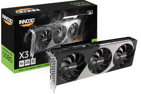 INNO3D GeForce RTX 5080 16GB X3, 3x DisplayPort 2.1b, 1x HDMI 2.1b, 850W (N50803-16D7-176068N)