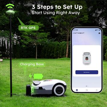 Anthbot Genie 3000 robotgressklipper Plug&Play vanntett (IPX6) - opptil 4 timer bruk (3600m²) (ANTHBOT-GENIE-3000)