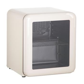 HCK Iconic 48l hvitt kjøleskap med glassdør - lekkert retrodesign med avrundede hjørner (SC-46R-ICON-WH)