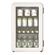 HCK Iconic 70l hvitt kjøleskap med glassdør - lekkert retrodesign med avrundede hjørner