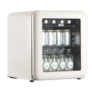 HCK Iconic 48l hvitt kjøleskap med glassdør - lekkert retrodesign med avrundede hjørner