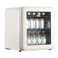 HCK Iconic 48l hvitt kjøleskap med glassdør - lekkert retrodesign med avrundede hjørner