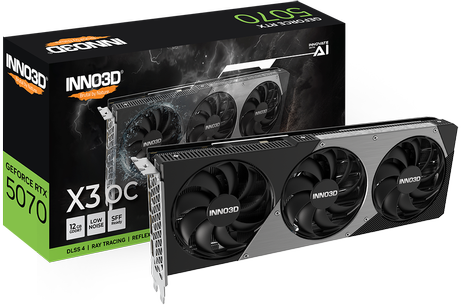 INNO3D GeForce RTX 5070 12GB X3 OC, 3x DisplayPort 2.1b, 1x HDMI 2.1b, 650W (N50703-12D7X-195064L)