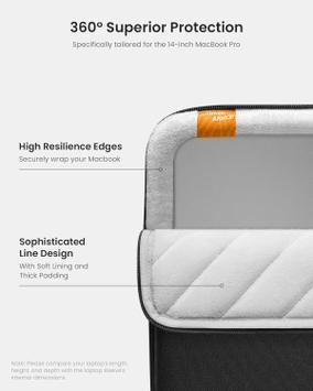 Tomtoc Defender-A13 Protective Laptop Sleeve for 16-inch MacBook Pro - Black (A13F2D1)