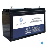 Ontario PRO MAX 12.8V 100Ah LiFePO₄ litiumbatteri (med blåtann) for båt, hytte, campingvogn og bobil (forbruk)