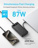 Anker Power Bank 20000mAh 87W innebygget USB-C-kabel (A1383011)