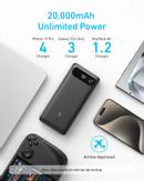 Anker Power Bank 20000mAh 87W innebygget USB-C-kabel (A1383011)