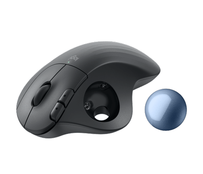 Logitech ERGO M575S Wireless Trackball - Graphite + Blue Ball (910-007029)