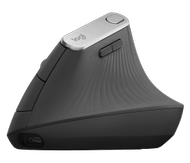 Logitech MX Vertical - Mus - ergonomisk - optisk - 6 knapper - trådløs, kablet - Bluetooth,  2.4 GHz - USB trådløs mottaker - grafitt (910-005448)