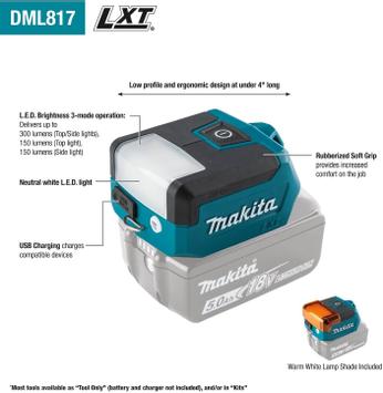 Makita DML817 arbeidslampe - uten batteri - LXT 18V (DML817)