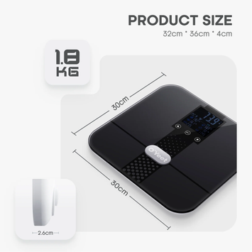 OYeet BS-OY02 smart personvekt mørkegrå (BS-OY02-BK)