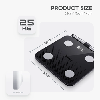 OYeet BS-OY03 smart personvekt mørkegrå (BS-OY03-BK)