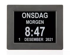 Ontario lettleselig kalenderklokke for eldre med Alzheimers, demens - 10" skjerm - svart