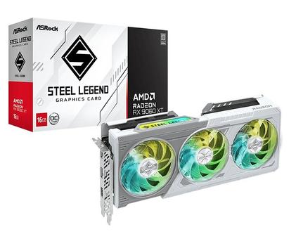 ASRock Radeon RX 9060 XT Steel Legend OC Skjermkort,  PCI Express 5.0, 16GB GDDR6 (90-GA5JZZ-00UANF)