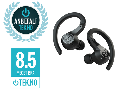 JLab Epic Air Sport ANC ekte trådløse ørepropper med doble høyttalerelementer (IEUEBEPICSPT3RBLK82)