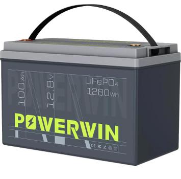 Powerwin BT100 12.8V 100Ah LiFePO4 litiumbatteri for båt, hytte, campingvogn og bobil (forbruk) (POWERWIN-BT100)