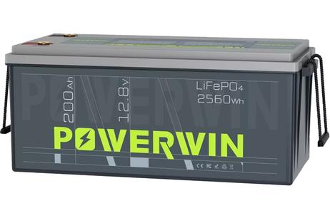 Powerwin BT200 12.8V 200Ah LiFePO4 litiumbatteri for båt, hytte, campingvogn og bobil (forbruk) (POWERWIN-BT200)