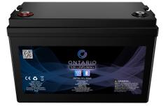 Ontario PRO MAX 12.8V 100Ah LiFePO4 litiumbatteri (med blåtann) for båt, hytte, campingvogn og bobil (forbruk)