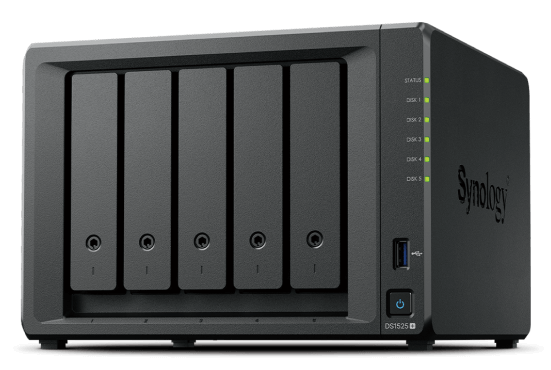 Synology DiskStation DS1525+ 2x2.5GbE NAS-server med 10GbE-støtte,  5x 2.5"/ 3.5",  2x M.2 2280 (DS1525+)