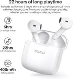 Tozo A3 White støydempende ørepropper True wireless-hodetelefoner med mikrofon (TZ-A3White)