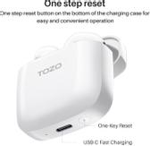 Tozo A3 White støydempende ørepropper True wireless-hodetelefoner med mikrofon (TZ-A3White)