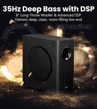 Edifier T5s Powered Subwoofer Black 70W, 8", 35-115Hz, 40x40x17cm (T5S-BK)