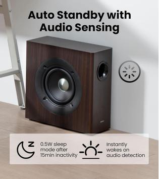 Edifier T5s Powered Subwoofer Brown 70W, 8", 35-115Hz, 40x40x17cm (T5S-WD)