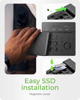 ICY BOX 4-bay Clone Dock for M.2 NVME SSDs, USB 4.0, 40 Gbit/s (IB-4013MCL-C4)