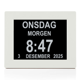 Ontario lettleselig kalenderklokke for eldre med Alzheimers,  demens -  (ONT-DC803-WHITE)